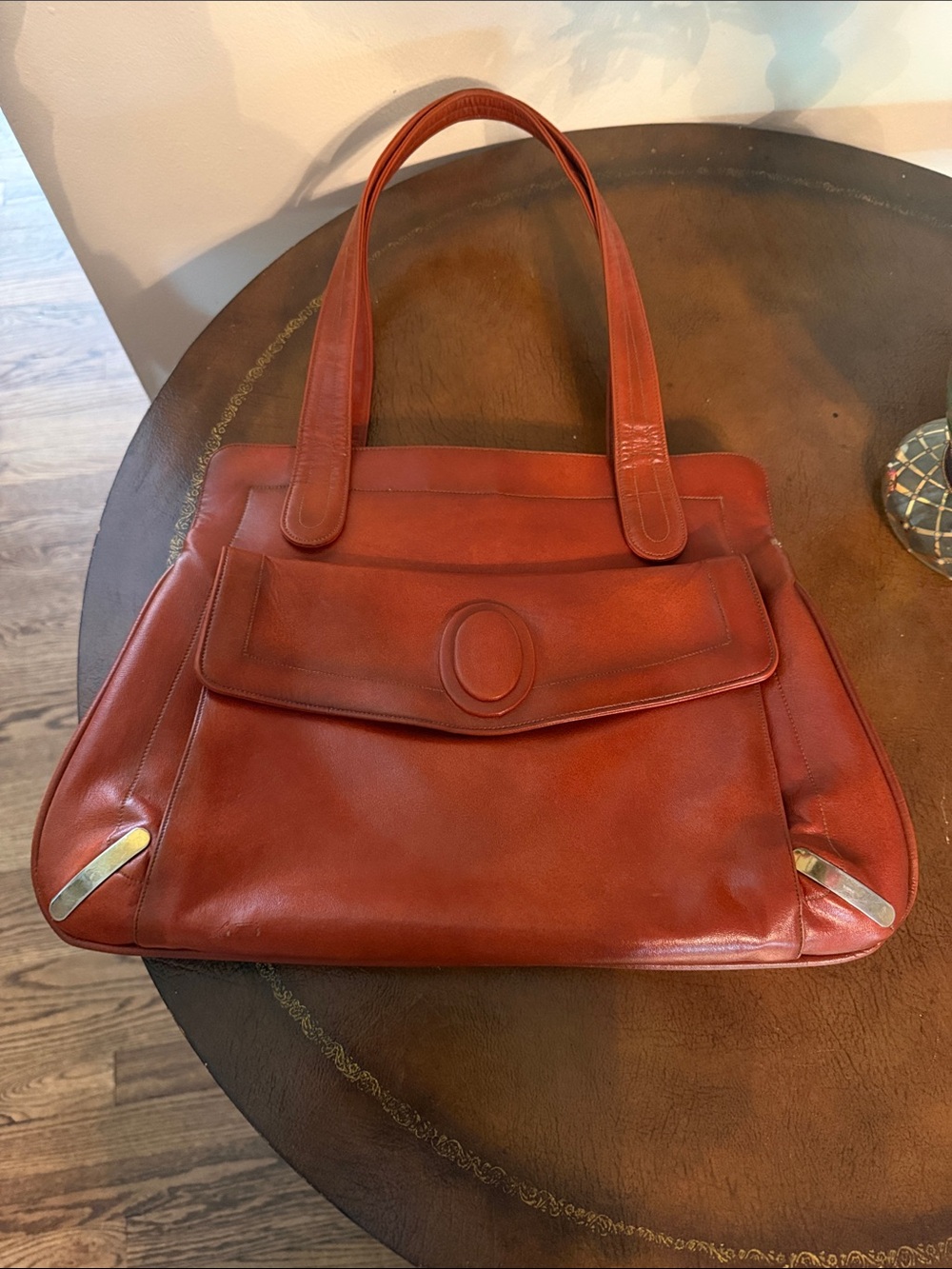 Vintage 1960s/70s Lou Taylor Caramel Leather Shoulder Bag